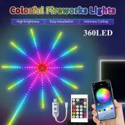360LED Firework Strip Lights Dream Color RGB Smart Music Sync APP+Remote Control