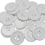 Chenkou Craft Mix Color Plastic Resin Circle Big Button 4 Holes DIY Craft Sewing 20mm 100pcs (White, 3/4"(20mm))