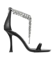 Jimmy Choo Embellished Strap Heeled Sandals 35,36,37.5,37,38.5,38,39.5,39,40,41,36.5 black