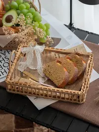 在飛比找松果購物優惠-藤編籃餐具組裝飾品 仿真麵包水果展廳擺件露營拍照道具 (0.
