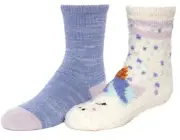 CuddlDuds 2 Pack PlushFill Girls Slipper Socks White Unicorn Size 4-10 NIP New
