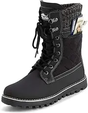 [POLAR] Womens Memory Foam Outside Pocket Inside Zip Thermal Waterproof Deep Tread Rubber Sole Snow Boots