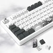 MOLGRIA Ink Lotus Keycaps, 140 Set Custom Keycaps for Gaming Keyboard, PBT OEM Profile Dye Sublimation Keycaps ANSI/ISO Layout with Keycap Puller for Gateron Kailh Cherry MX 104/87/74/61 60 Keyboard