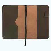 CestAntiQ, A5 Leather journal cover, Refillable Journal Cover for Large and Medium A5, Leather Handmade Notebook Cover, 9 x 6 Inches Leather Bound Journal :: Brown