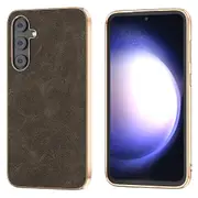 For Samsung Galaxy S23 Fe Litchi Texture Electroplating Case Pu Leather Coated Pc+tpu Phone Cover