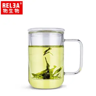 【RELEA 物生物】420ml 君子 耐熱玻璃泡茶杯 (附濾茶器) 台灣總代理