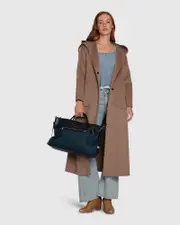 [Belle & Bloom] Walk My Way Wool Blend Oversized Maxi Coat - Oat