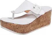 [JEUROT] Wedge Thong Sandals for Women Comfortable Platform Slip On Summer Casual Flip Flops Boho Sandalias High Heels Shoes