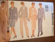 Butterick Pattern 6343 Dress Jacket Skirt Pants MISSES'/PETITE Size 12,14,16 UC
