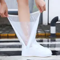 在飛比找momo購物網優惠-透明防水鞋套 中筒鞋套 矽膠鞋套(雨靴 鞋套 防滑鞋套 防雨