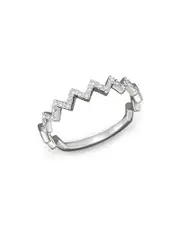Diamond Zigzag Ring in 14K White Gold, 0.10 ct. t. w.