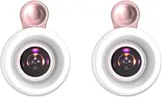 2X LED Phone Lens Selfie Ring Light Mobile Phone Fill Light HD Macro Dimmable Lamp Beauty Ringlight Rose Gold