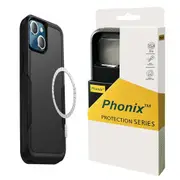 Phonix Apple iPhone 15 (6.1') Armor Rugged Case With MagSafe Black - Tough Two Layers, Military-Grade Protection, Raised Edge, S
