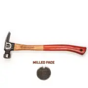 Milled Face Framing Hammer Steel Head Wood Handle Ripping Claw Hand Tool 22 Oz.