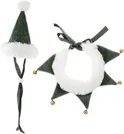 Kisangel 1 Set Pet Christmas Dress up Saliva Napkin Dog Santa Claus Outfit Christmas Hat Collar Stuffed Doll Dog Cat Christmas Hat Pet Outfit Has Hats Polyester Bow Tie Cap Collar