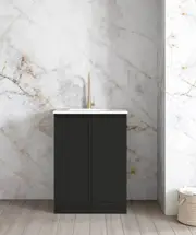 650*600*900mm Otti Hampshire Matt Black Moisture Resistant Plywood Mini Laundry