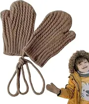 [XolngYYeng] Kids Mittens Winter,Children's Warm Gloves with String | Kid's Winter Gloves Children Warm Stretchy Knitted Gloves for Boys Or Girls