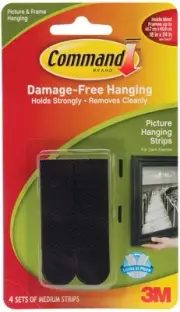 3 Pack Command Medium Picture Hanging Strips-Black 4 Sets/Pkg 17201BLK