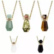 Natural Amethyst Quartz Crystal Stone Perfume Bottle Pendant Healing Necklace US