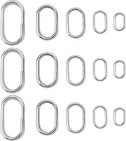 Create idea 150PCS Oval Stainless Steel Split Rings Fishing Tackle Connection Ring 5 Sizes for Sea or Coarse Fishing Surfcasting Rigs Connector