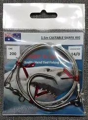 200lb Stainless Steel Wire 1.5m Shark trace with Bite Zone, 14/0 circle hook