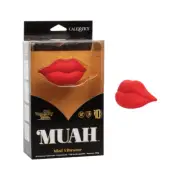 Naughty Bits MUAH Mini Vibrator - Compact Red Lip Massager for Sensual Pleasure