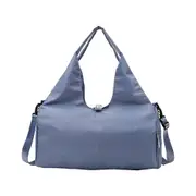 Gym Tote Bag with Shoe Compartment for Women Travel Duffel Bag Yoga Mat Holder - Blue