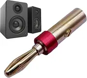 Gold Plated Speaker Plugs | 4mm Gold-Plated Wire Banana Plugs Speaker Connector | Improved Conductivity Stable Plug and Unplug Banana Plugs for Living Room