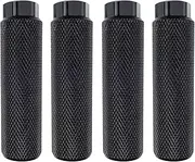 2 Pairs Aluminum Alloy Bike Pegs for Mountain Bike Cycling Rear Stunt Pegs Fit 3/8 inch Axles (Pure black)