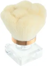 Healvian Portable Brush Set Multi-use Makeup Brush for Travel Home Sturdy Abs Fiber Wool Blush Foundation Nail Dust Remover Rose Shape Cream White