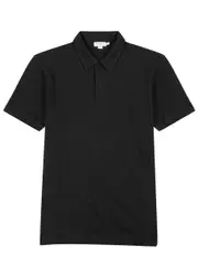 Sunspel Riviera Cotton-mesh Polo Shirt - Black - Xxl XXL