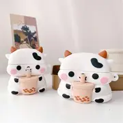 Cow Holding Bubble Tea AirPods Earphone Case Skin Milk Cow - White - AirPods1/2