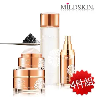 【MILDSKIN 麥德絲肌】綺肌魚子珍萃系列-4件套組(青春露/精萃/眼霜/乳霜)