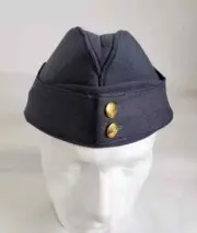 Royal Air Force Side Cap Crown Button Military Cap Grey HAT, WW2 style hat Kings