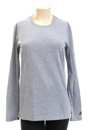 Adidas Climalite Heather Gray Ultimate 2.0 Long Sleeve Tee T-Shirt Women's NWT