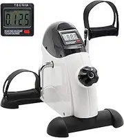 Pedal Exercise Mini Bike Max Portable Cycle Under Desk Bike Pedal Exerciser for Foot and Arm, Home & Gym Fitness Equipment with Adjustable Resistance & LCD Monitor