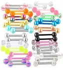 Suotarn 40pcs 14G Tongue rings For Women Stainless Steel Straight Tongue Barb...
