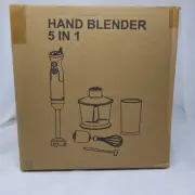5-in-1 Hand Blender Set 600ml Cup 800ml Chopper Egg Whisk Milk FrotherNew