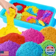 sikmcle Play Sand with Sensory Bin Toy for Kids, 8 lb of 7 Colored Bulk Magic