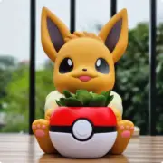 25cm Pokemn Flowerpot Eevee Anime Figure Peripheral Model Room Decoration