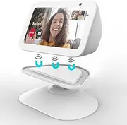 Adjustable Stand for Echo Show 5 (3rd Gen)， Tilt + Swivel Stand Multi Angle Rotation Magnetic Anti-Slip Base for Show 5,Rotatable All Around Compatible with Mobile Phones (White)