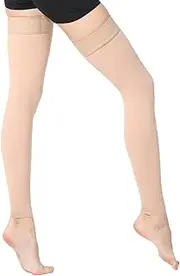 Ztl Thigh High Compression Stockings Women Men, 30-40 mmHg Medical Grade Gradient Compression Socks with Silicone Band, Treatment Swelling, Varicose Veins, Edema (Open Toe/Closed Toe/Footless)