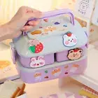 Kawaii Plastic Portable Lunch Box For School Kids Picnic Microwaveable Food