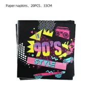 20Pcs Napkins 90's Party Tableware Party Supplies Birthday Decoration