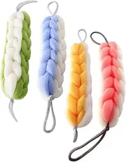BELLIFFY 4pcs Back Scrubber Exfoliating Bath Shower Strip Dual Color Men Body Scrubber for for Neck Shoulders and Back Bath Accessories for Relaxation and Skin Health