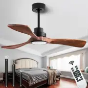42" Ceiling Fans Light with Lights with Remote Control, Indoor Outdoor Wooden...