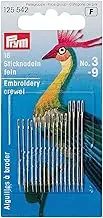 Prym Assorted Crewel Sewing Needles, Gold Eye, Pack of 16