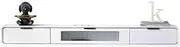 Storage Floating TV Stand, Modern Style Wall Mounted TV Unit, Floating Shelves with Glass Door & Drawers, Floating Storage Cabinet for Under TVs Entertainment Room