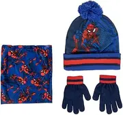 [SPIDER-MAN] Marvel Hat Snood & Gloves Set 3 Pcs Winter Set Kids Bobble Hat Gift