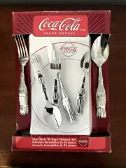 Gibson COKE Bottle Handle 20 Piece 4 Place Setting UNUSED Coca-Cola Flatware